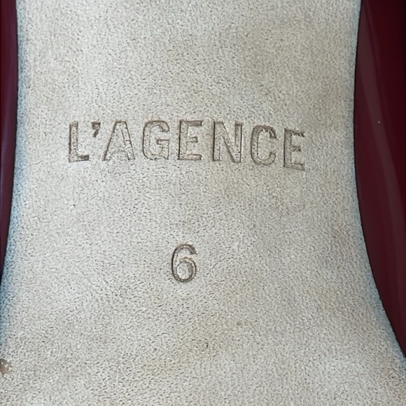 New L’Agence Elodie Pump Heeled Lace Up Oxford Preppy Academia Red Black 6 - Picture 10 of 11